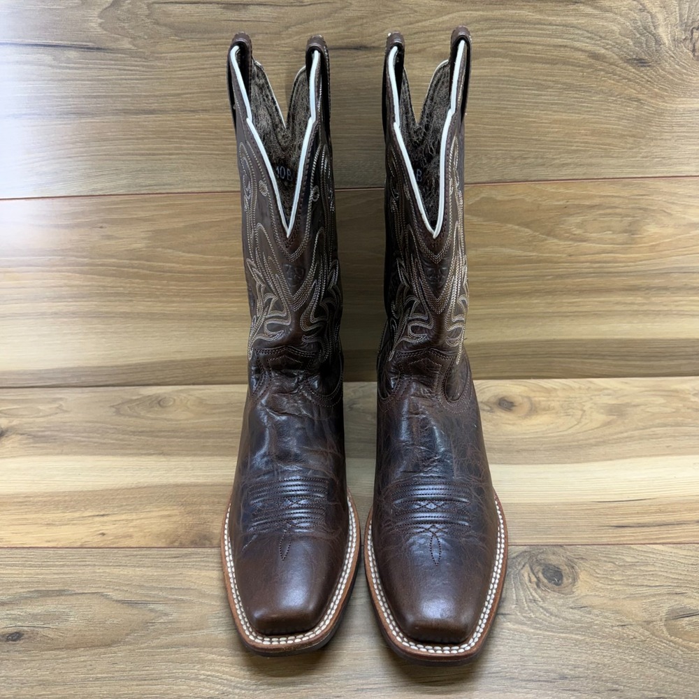 Ariat Brown Embroidered Leather Western Ankle Boots - Picture 5 of 12